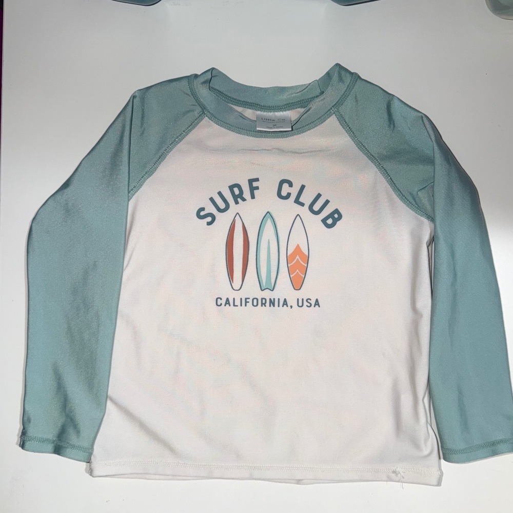 Little Co Lauren Conrad Kids Surf Club California Rash Guard Swim Top 3T Sage